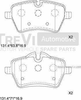 Trevi Automotive PF1389 - Bremžu uzliku kompl., Disku bremzes autodraugiem.lv