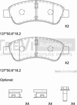 Trevi Automotive PF1381 - Bremžu uzliku kompl., Disku bremzes autodraugiem.lv