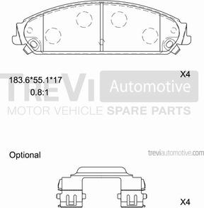 Trevi Automotive PF1387 - Bremžu uzliku kompl., Disku bremzes autodraugiem.lv