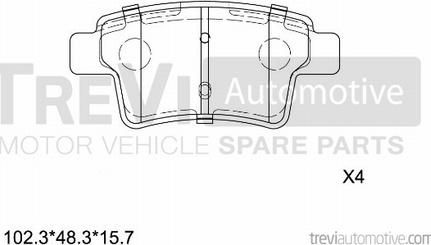 Trevi Automotive PF1333 - Bremžu uzliku kompl., Disku bremzes autodraugiem.lv