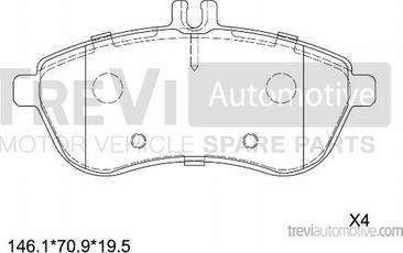 Trevi Automotive PF1337 - Bremžu uzliku kompl., Disku bremzes autodraugiem.lv