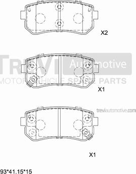 Trevi Automotive PF1329 - Bremžu uzliku kompl., Disku bremzes autodraugiem.lv