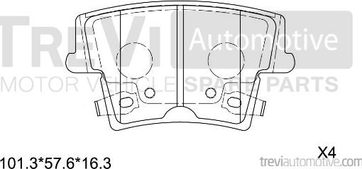 Trevi Automotive PF1326 - Bremžu uzliku kompl., Disku bremzes autodraugiem.lv