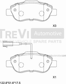 Trevi Automotive PF1320 - Bremžu uzliku kompl., Disku bremzes autodraugiem.lv