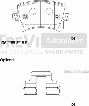 Trevi Automotive PF1376 - Bremžu uzliku kompl., Disku bremzes autodraugiem.lv