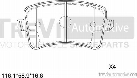 Trevi Automotive PF1371 - Bremžu uzliku kompl., Disku bremzes autodraugiem.lv