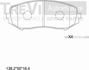 Trevi Automotive PF1378 - Bremžu uzliku kompl., Disku bremzes autodraugiem.lv