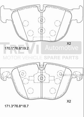 Trevi Automotive PF1373 - Bremžu uzliku kompl., Disku bremzes autodraugiem.lv