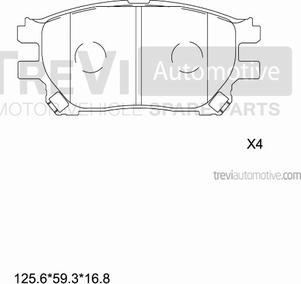 Trevi Automotive PF1290 - Bremžu uzliku kompl., Disku bremzes autodraugiem.lv