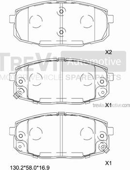 Trevi Automotive PF1291 - Bremžu uzliku kompl., Disku bremzes autodraugiem.lv