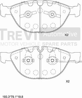 Trevi Automotive PF1297 - Bremžu uzliku kompl., Disku bremzes autodraugiem.lv