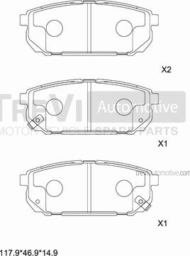 Trevi Automotive PF1246 - Bremžu uzliku kompl., Disku bremzes autodraugiem.lv