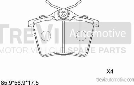 Trevi Automotive PF1241 - Bremžu uzliku kompl., Disku bremzes autodraugiem.lv