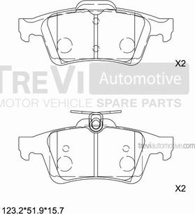 Trevi Automotive PF1255 - Bremžu uzliku kompl., Disku bremzes autodraugiem.lv