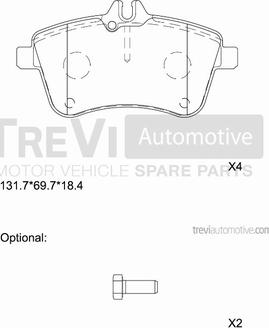 Trevi Automotive PF1251 - Bremžu uzliku kompl., Disku bremzes autodraugiem.lv