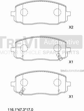 Trevi Automotive PF1258 - Bremžu uzliku kompl., Disku bremzes autodraugiem.lv