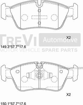 Trevi Automotive PF1252 - Bremžu uzliku kompl., Disku bremzes autodraugiem.lv