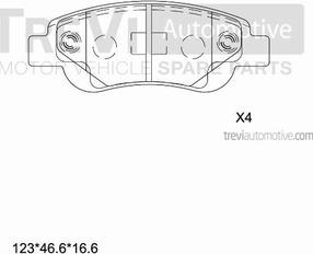 Trevi Automotive PF1261 - Bremžu uzliku kompl., Disku bremzes autodraugiem.lv