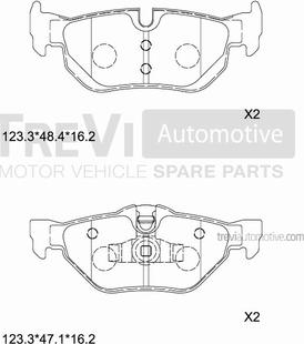 Trevi Automotive PF1268 - Bremžu uzliku kompl., Disku bremzes autodraugiem.lv