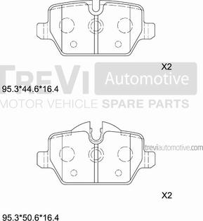 Trevi Automotive PF1267 - Bremžu uzliku kompl., Disku bremzes autodraugiem.lv