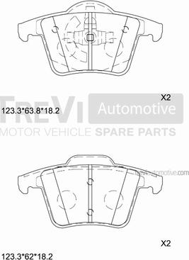 Trevi Automotive PF1202 - Bremžu uzliku kompl., Disku bremzes autodraugiem.lv