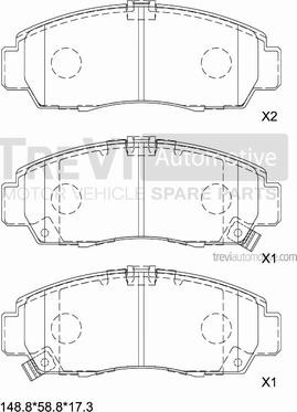 Trevi Automotive PF1219 - Bremžu uzliku kompl., Disku bremzes autodraugiem.lv