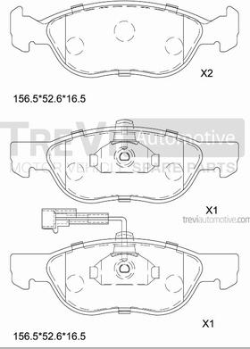 Trevi Automotive PF1211 - Bremžu uzliku kompl., Disku bremzes autodraugiem.lv