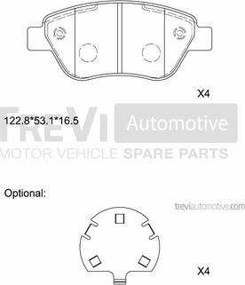 Trevi Automotive PF1218 - Bremžu uzliku kompl., Disku bremzes autodraugiem.lv