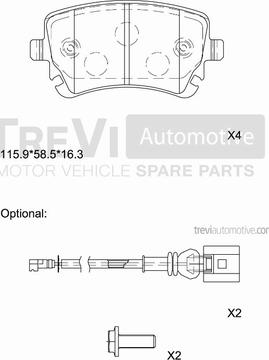 Trevi Automotive PF1213 - Bremžu uzliku kompl., Disku bremzes autodraugiem.lv