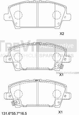 Trevi Automotive PF1285 - Bremžu uzliku kompl., Disku bremzes autodraugiem.lv