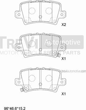 Trevi Automotive PF1287 - Bremžu uzliku kompl., Disku bremzes autodraugiem.lv