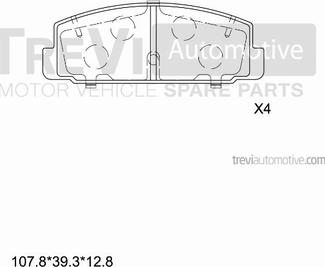 Trevi Automotive PF1238 - Bremžu uzliku kompl., Disku bremzes autodraugiem.lv