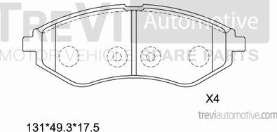 Trevi Automotive PF1228 - Bremžu uzliku kompl., Disku bremzes autodraugiem.lv