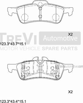 Trevi Automotive PF1223 - Bremžu uzliku kompl., Disku bremzes autodraugiem.lv