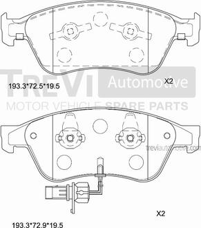 Trevi Automotive PF1277 - Bremžu uzliku kompl., Disku bremzes autodraugiem.lv