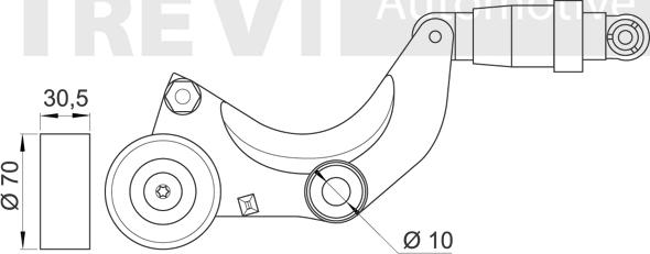 Trevi Automotive TA2063 - Siksnas spriegotājs, Ķīļsiksna autodraugiem.lv