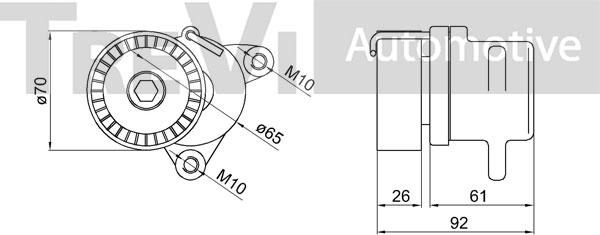 Trevi Automotive TA2168 - Siksnas spriegotājs, Ķīļsiksna autodraugiem.lv