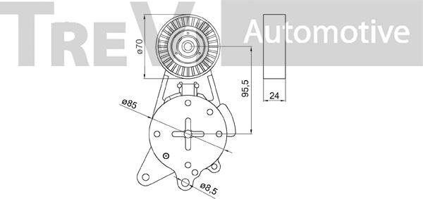 Trevi Automotive TA2135 - Siksnas spriegotājs, Ķīļsiksna autodraugiem.lv