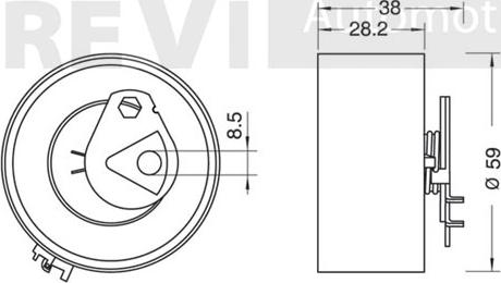 Trevi Automotive TD1428 - Spriegotājrullītis, Gāzu sadales mehānisma piedziņas siksna autodraugiem.lv