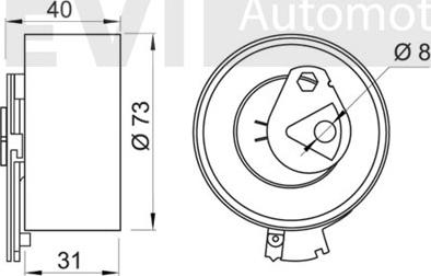 Trevi Automotive TD1549 - Spriegotājrullītis, Gāzu sadales mehānisma piedziņas siksna autodraugiem.lv