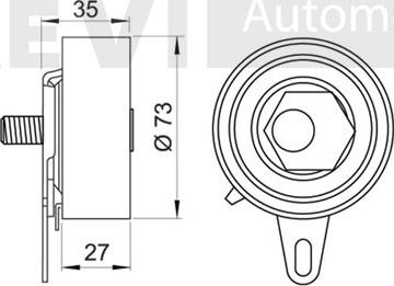 Trevi Automotive TD1556 - Spriegotājrullītis, Gāzu sadales mehānisma piedziņas siksna autodraugiem.lv