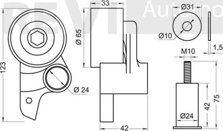 Trevi Automotive TD1557 - Spriegotājrullītis, Gāzu sadales mehānisma piedziņas siksna autodraugiem.lv