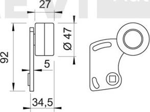 Trevi Automotive TD1059 - Spriegotājrullītis, Gāzu sadales mehānisma piedziņas siksna autodraugiem.lv