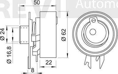 Trevi Automotive TD1024 - Spriegotājrullītis, Gāzu sadales mehānisma piedziņas siksna autodraugiem.lv