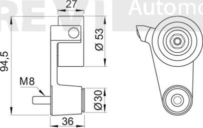Trevi Automotive TD1158 - Spriegotājrullītis, Gāzu sadales mehānisma piedziņas siksna autodraugiem.lv