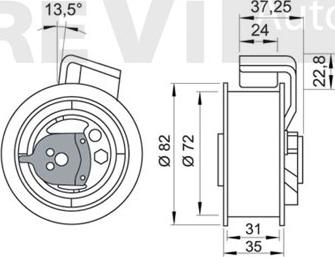 Trevi Automotive TD1334 - Spriegotājrullītis, Gāzu sadales mehānisma piedziņas siksna autodraugiem.lv