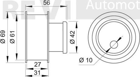 Trevi Automotive TD1207 - Spriegotājrullītis, Gāzu sadales mehānisma piedziņas siksna autodraugiem.lv