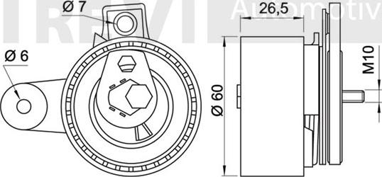 Trevi Automotive TD1712 - Spriegotājrullītis, Gāzu sadales mehānisma piedziņas siksna autodraugiem.lv