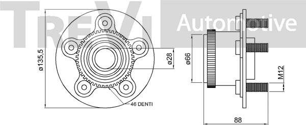 Trevi Automotive WB1130 - Riteņa rumbas gultņa komplekts autodraugiem.lv