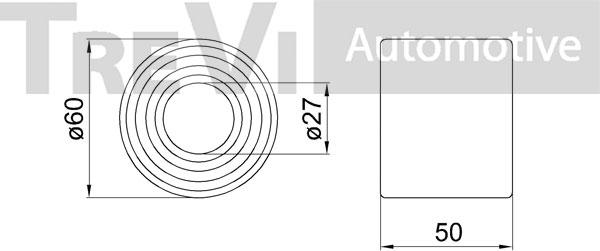 Trevi Automotive WB1254 - Riteņa rumbas gultņa komplekts autodraugiem.lv